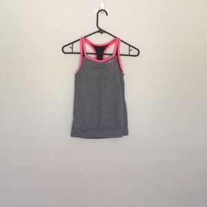 Workout tank top with built in sports bra